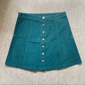 Teal corduroy skirt